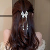 Image of Elegant High-grade Golden Pearl Tassel Hairpin Shopping