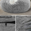 Image of Bean Bag Chair Coverit Was Only A Cover, Not A Full Bean Bag Chair Cushion, Big Round Soft Fluffy PV Velvet Sofa Bed Cover, Living Room Furniture, Lazy Sofa Bed Cover,6ft Light Grey Shopping