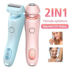 2 In 1 Hair Removal Epilator USB Rechargeable Trimmer Women Body Razor Face Leg Armpit Bikini Hand Pubic Shaver Hair Remover Shopping111