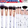 Image of Makeup Brushes  Professional 12Pcs Marble Make Up Brushes Set Shopping111