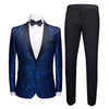 Image of Men's Floral Suit Trousers Suit Slim-fit Banquet Stage Wear Shopping