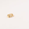 Image of Letter Seal Titanium Steel Plating 18K Gold Ring Shopping