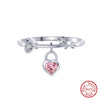 Image of S925 Sterling Silver Fashion Elegant Heart Ring Shopping