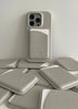 Image of Cream Grey Patterned Leather Phone Case Shopping111