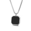 Image of Square Mirror Drop Oil Pendant Simple Stylish Glossy Photo Frame Necklace Shopping