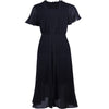 Image of Medium Length Black Chiffon Dress For Women Shopping