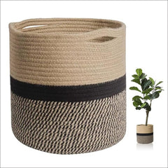 Cotton Rope Storage Basket Hamper Large Basket Wicker Laundry Baskets Laundry Woven Basket Woven Storage Basket Cotton Woven Toy Basket Desktop Picnic Basket Office Shopping