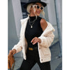 Image of Women's Single-breasted Lapel Long-sleeved Double-sided Fleece Jacket Shopping