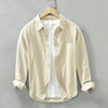 Image of Solid Color Long Sleeve Basic Men's Retro Casual Shirt Shopping