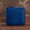 Image of Solid Color Short Cowhide Hand-rub Color Wallet Shopping