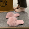 Image of Fairy Style Fluffy Slippers Women's Outer Wear Shopping