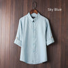 Image of Men's Linen Vintage Plus Size Shirt Shopping