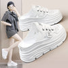 Image of Summer Hollow-out Platform Plus Size Height Increasing Insole Woven Casual Shoes Shopping