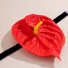 Image of Flower Choker Fabric Flannel Handmade Collar Exaggerated Red Big Leaf Necklace Shopping