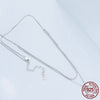 Image of High-grade Shining Double-layer Clavicle Chain Light Luxury Temperament V-neck S925 Sterling Silver Shopping