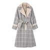 Image of Blue Plaid Woolen Jacket Thickened Shopping