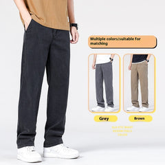 Casual Straight-leg Men's Summer Loose Thin Ice Silk All-matching Casual Pants