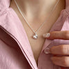 Image of 925 Loving Heart In Sterling Silver INS Three-dimensional Gold Ornament Simple Necklace Female Shopping