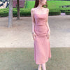 Image of Fragmented Chiffon Dress Women's Swinging Neck Waist Shopping