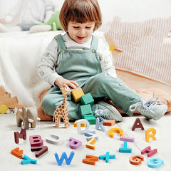 Wooden Numbers And Letters Puzzle Baby Children's Educational Toys Shopping