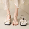 Image of Women's Sandals Square Head Bow Fairy Gentle Inner Match Match Skirt Shopping