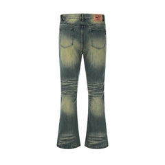 Washed Contrast Color Skinny Jeans For Men