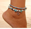 Image of Beach Anklet Sea Turtle Pendant Starfish Turquoise Anklet Shopping