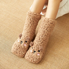 Cartoon Floor Winter Thick Polyester Fleece Fluffy Microfiber Women Fuzzy Socks Funny Fuzzy Dog Slipper Socks For Women Cute Fluffy Thick Warm Winter Socks Microfiber Soft Home Socks Christmas Gift Shopping