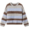 Image of Retro High Street Color Striped Lazy Leisure Pullover Sweater Shopping