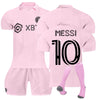 Image of Inter Miami Messi No10 Football Kit Home Match Football Jersey Tracksuit Shirts Shorts And Socks Set For Kids And Men Kids Football Jersey Set Jerseys Sweat Suit Tracksuit Training Outfits Shopping