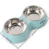 Image of Double Pet Bowls Dog Food Water Feeder Stainless Steel Pet Drinking Dish Feeder Cat Puppy Feeding Supplies Small Dog Accessories Shopping