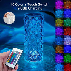 16 Colors LED Crystal Lamp Rose Light Touch Table Lamps Bedr Shopping