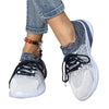 Image of New Lace-up Sports Shoes Women Color-matching Breathable Mesh Shoes Running Walking Casual Sneakers Shopping