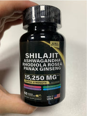 Shilajit Pure Himalayan 9000MG, Energy Booster Ashwagandha 2000MG, Rhodiola Rosea 999MG, Panax Ginseng 1500MG, Turmeric 500MG, Ginkgo Biloba 500MG, Stinging Nettle 250MG Cordyceps Mushroom 500 Shopping