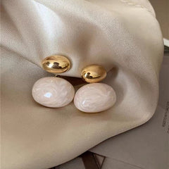 European And American Retro Affordable Luxury Fashion Drip Glazed Oval Earrings Shopping