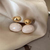 Image of European And American Retro Affordable Luxury Fashion Drip Glazed Oval Earrings Shopping