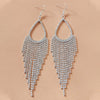 Image of Bohemian Tassel Shiny Long Rhinestone-encrusted Earrings Shopping