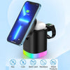 Image of 3 In 1 Magnetic Wireless Fast Charger For Smart Phone RGB Ambient Light Charging Station For Airpods IWatch Shopping