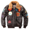 Image of Men's Embroidered Leather Leather Motorcycle Jacket Shopping