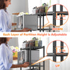 Image of Ambitelligence Kitchen Bakers Rack, Heavy Duty Bakers Rack 4-Tier Free Standing Kitchen Storage Shelf Rack Hight Adjustable With Wheels & Feet, Industrial Metal Microwave Oven Stand Black Shopping