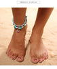 Image of Beach Anklet Sea Turtle Pendant Starfish Turquoise Anklet Shopping