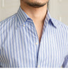 Image of One-piece Collar Striped Shirt Men's Cotton Breathable Casual Shirt Shopping