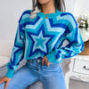 Image of Fashion Color Contrast XINGX Long Sleeve Pullover Sweater Shopping