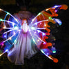 Image of Girls Electrical Butterfly Wings With Lights Glowing Shiny Dress Up Moving Fairy Wings For Birthday Wedding Christmas Halloween Shopping