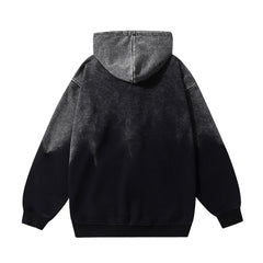 Inkjet Gradient Letter Hooded Jacket Men