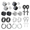 Image of Stainless Steel Studs No Pierced Earring Ear Clip Magnet Cross Suit Shopping