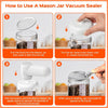 Image of Mason Jar Vacuum Sealer Kit Portable Cordless Electric Mason Jar Vacuum Sealing Machine Food Preservation Seal Clip Shopping