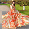 Image of Super Long Super Fairy Chiffon Skirt Floral Shopping