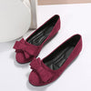 Image of Plus Size Flat Casual Shoes Women's Suede Bow Round Head Gommino Shopping