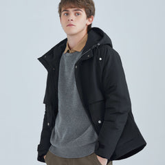 All-match Short White Duck Down Hooded Jacket Men Shopping